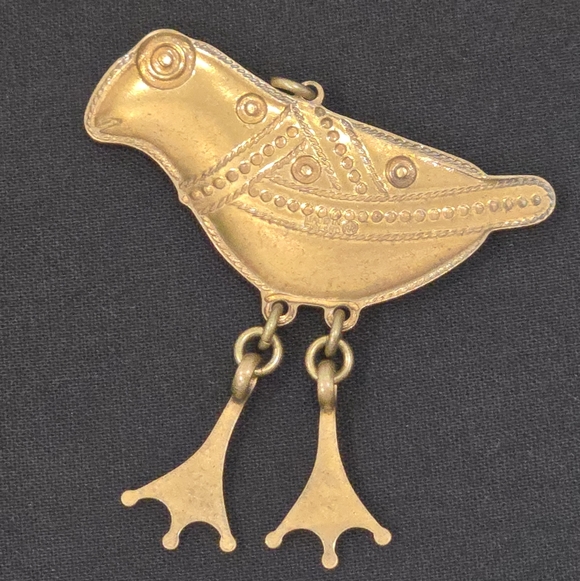 Kalevala Koru (KK) Hattulan Lintu Bronze Bird Pendant - Finnish Jewelry - Picture 2 of 3